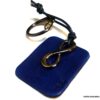 N5709a Porte clé homme cuir bleu infini métal noir personnalisé NINANINA