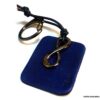 N5709b Porte clé homme cuir bleu infini métal noir personnalisé NINANINA