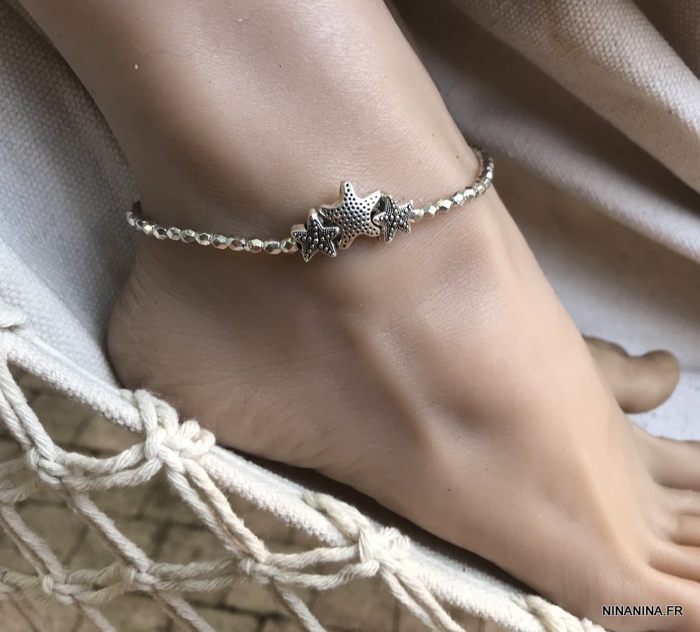 Bracelet cheville etoile de mer fantaisie pour femme - Ninanina