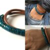 N5725j Bracelet turquoise naturelle homme cordon cuir 2 tours - Bijux Bracelets en ligne Ninanina