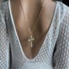 N5744I Collier grosse croix femme pendentif doré strass Fantaisie - Bijoux Colliers Femmes en ligne Ninanina