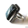 N5775d Bague Labradorite rectangulaire plaqué argent - Bijoux Bagues en ligne Ninanina