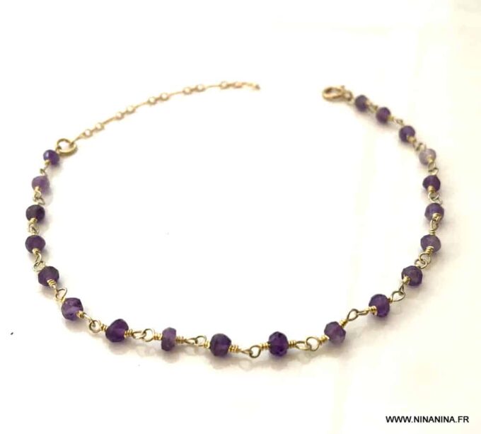 N5795 Bracelet infini en or plaqué et Argent 925 massif femme - Bijoux Bracelets en ligne Ninanina