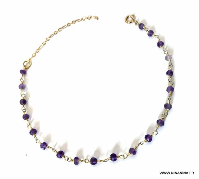 N5795b Bracelet infini en or plaqué et Argent 925 massif femme - Bijoux Bracelets en ligne Ninanina