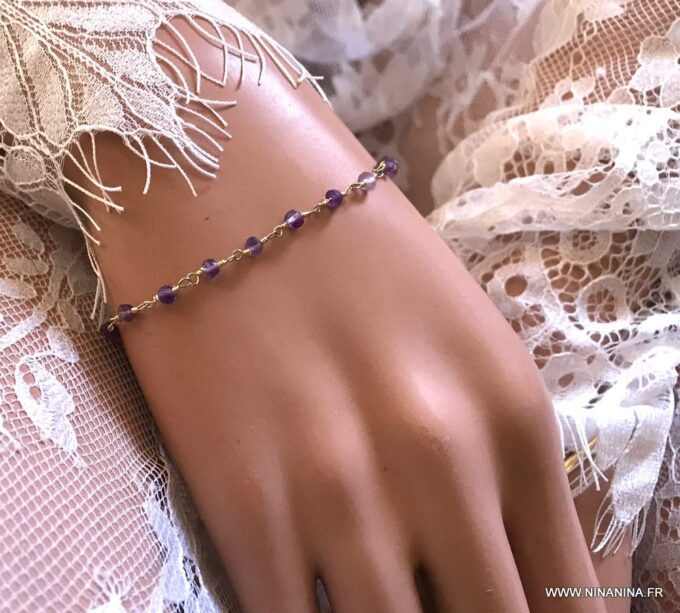 N5795c Bracelet infini en or plaqué et Argent 925 massif femme - Bijoux Bracelets en ligne Ninanina