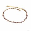 N5796c Bracelet de cheville améthyste pierres brutes Plaqué Or - Bijoux Bracelets de chevilles en ligne Ninanina