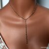 N5797e Collier lasso en labradorite naturelle et argent massif - Bijoux en ligne NINANINA