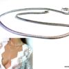 N579a Collier chaine femme maille serpent plate plaqué argent
