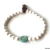 N5824 Bracelet homme perle blanche turquoise bleue naturelle - Bijoux Bracelets en ligne Ninanina