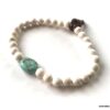 N5824b Bracelet homme perle blanche turquoise bleue naturelle - Bijoux Bracelets en ligne Ninanina