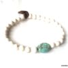 N5824d Bracelet homme perle blanche turquoise bleue naturelle - Bijoux Bracelets en ligne Ninanina