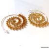 N5832c Boucles d'oreilles créoles tribales spirales métal doré or - Bijoux en ligne NINANINA