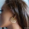 N5832d Boucles d'oreilles créoles tribales spirales métal doré or - Bijoux en ligne NINANINA