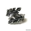 N5856 Bague femme plume fantaisie métal argent reglable - Bijoux Bagues en ligne Ninanina