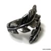 N5856a Bague femme plume fantaisie métal argent reglable - Bijoux Bagues en ligne Ninanina