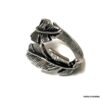 N5856c Bague femme plume fantaisie métal argent reglable - Bijoux Bagues en ligne Ninanina