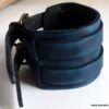 N5858b Bracelet de force double cuir bleu - Bijoux Bracelets en ligne NINANINA