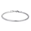 N5865a Bracelet maille serpent argent plaqué homme - Bijoux Bracelets hommes en ligne Ninanina