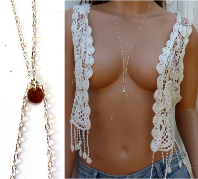 N5885 Chaine de corps argent massif - Bijoux Chaînes en ligne Ninanina