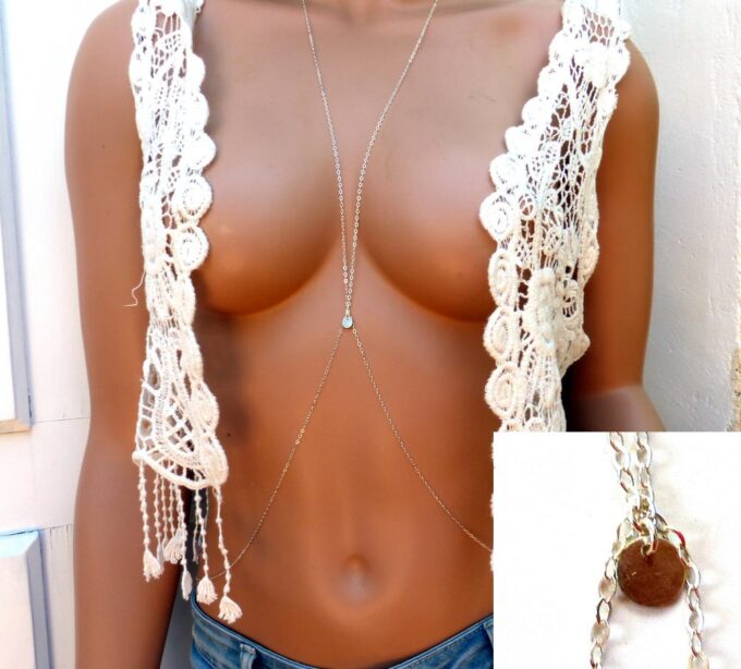 N5885a Chaine de corps argent massif - Bijoux Chaînes en ligne Ninanina