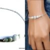 N5909 Bracelet chaine argent 925 massif aiguemarine -Bijoux Bracelets en ligne NINANINA