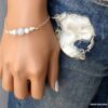 N5909b Bracelet chaine argent 925 massif aiguemarine -Bijoux Bracelets en ligne NINANINA