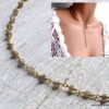 N5917a Collier cravatte ras du cou pierres semi précieuses labradorite - Bijoux Colliers en ligne Ninanina