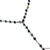 N5920c collier lasso perles émeraude naturelle métal noir - Bijoux Colliers en ligne NINANINA