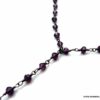 N5921a collier lasso perles amethyste naturelle métal noir - Bijoux Colliers en ligne NINANINA