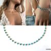 N5923d Collier turquoises naturelles pierres bleues femme - Bijoux Colliers en ligne Ninanina