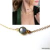 N5927b Collier labradorite femme Ras de cou Plaqué Or - Bijoux Colliers en ligne Ninanina