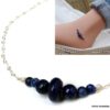 N5929a Chaîne de cheville lapis lazuli argent 925 massif - Bijoux Chaines en ligne Ninanina