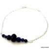 N5930f Chaine de cheville bleu marine pierre Lapis Lazuli femme argent ou plaqué or - Bijoux de pied en ligne Ninanina