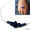 N5932 Bracelet Chaîne lapis lazuli argent 925 massif - Bijoux Bracelets en ligne Ninanina