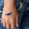 N5932b Bracelet Chaîne lapis lazuli argent 925 massif - Bijoux Bracelets en ligne Ninanina