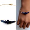 N5933 Bracelet Chaine Lapis Lazuli plaqué or 14 carats - Bijoux Bracelets en ligne Ninanina