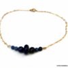 N5933b Bracelet Chaine Lapis Lazuli plaqué or 14 carats - Bijoux Bracelets en ligne Ninanina