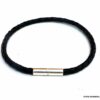 N5935c Bracelet cordon cuir tressé noir fermoir cyindrique aimanté argent 925 massif - Bijoux Bracelets en ligne Ninanina