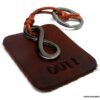 N5940_Porte_cle_homme_cuir_infini_metal_noir_grave_OUI_personnalise_-_Bijoux_Accessoires_en_ligne_Ninanina