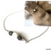 N5950a Chaine pour cheville Argent Pierre de lune et Labradorite - Bijoux de pieds en ligne Ninanina