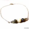 N5950d Chaine de cheville pierre de lune et labradorite argent massif - Bijoux Chaines en ligne Ninanina