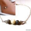 N5950f Chaine de cheville pierre de lune et labradorite argent massif - Bijoux Chaines en ligne Ninanina