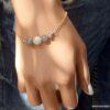 N5955a Bracelet Chaine pierres fines labradorite et pierre de lune plaqué or - Bijoux Bracelets en ligne Ninanina