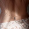 N5958g Chaine de taille pierres fines perle labradorite plume argent 925 massif - Bijoux Chaines en ligne Ninanina