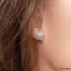 N5967g Boucles d'oreilles cabochon pierres fines pierre de lune argent 925 massif - Bijoux Boucles en ligne Ninanina