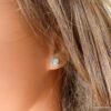 N5967h Boucles d'oreilles cabochon pierres fines pierre de lune argent 925 massif - Bijoux Boucles en ligne Ninanina