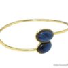N5968a Bracelet jonc cabochon ovale labradorite argent 925 massif - Bijoux Bracelets en ligne Ninanina