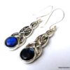 N5969a Boucles d'oreilles cabochon pierres fines labradorite argent 925 massif - Bijoux Boucles en ligne Ninanina