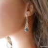 N5969h Boucles d'oreilles cabochon pierres fines labradorite argent 925 massif - Bijoux Boucles en ligne Ninanina