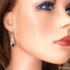 N5969i Boucles d'oreilles cabochon pierres fines labradorite argent 925 massif - Bijoux Boucles en ligne Ninanina